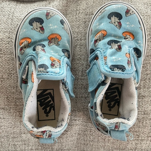 Vans Other - VANS sneakers toddler Blue shark slip ons size 6